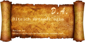 Ditrich Artemíszia névjegykártya